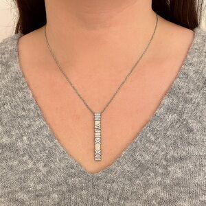 Tiffany & Co Silver Atlas Bar  Pendant Necklace